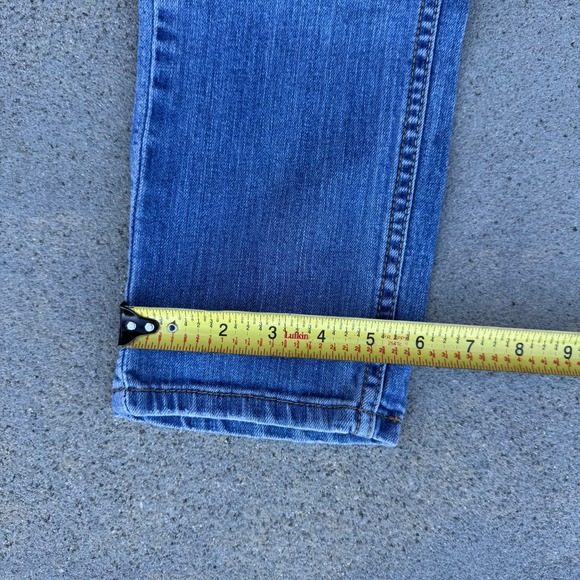 Levi's 524 Too Superlow Women Size 8 Jeans Light Wash Distressed - Picture 8 of 8